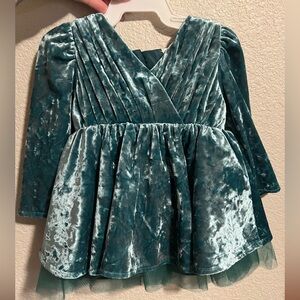 NWOT green “velvet” dress